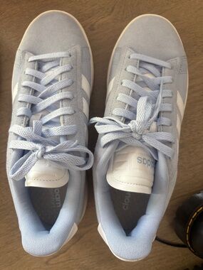 adidas Light Blue and White Low-Top Sneaker